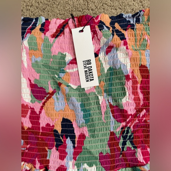 NWT BB Dakota Steve Madden Floral Mini Skirt Smocked Flounce Size XXL Co… - Picture 2 of 9